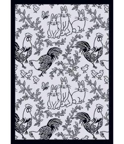 Joy Carpets Kaleidoscope Black Feathers & Fur 3ft. 10in. x 5ft. 4in. Rect. Rug