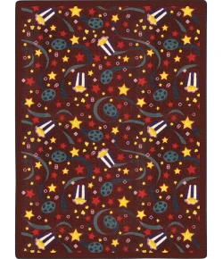 Joy Carpets Any Day Matinee Burgundy Feature Film 10ft. 9in. x 13ft. 2in. Rect. Rug