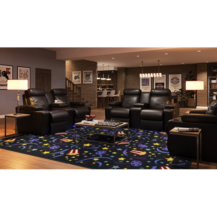 Joy Carpets Any Day Matinee Charcoal Feature Film 3ft. 10in. x 5ft. 4in. Rect. Rug