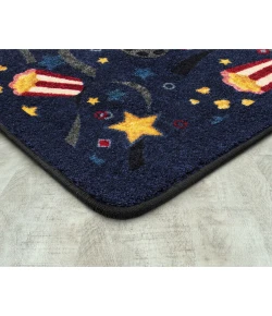 Joy Carpets Any Day Matinee Navy Feature Film 3ft. 10in. x 5ft. 4in. Rect. Rug