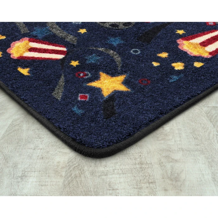 Joy Carpets Any Day Matinee Navy Feature Film 3ft. 10in. x 5ft. 4in. Rect. Rug