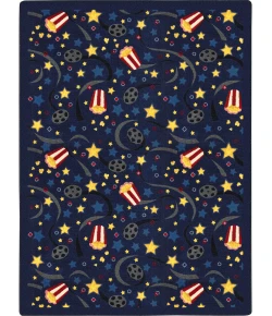 Joy Carpets Any Day Matinee Navy Feature Film 3ft. 10in. x 5ft. 4in. Rect. Rug