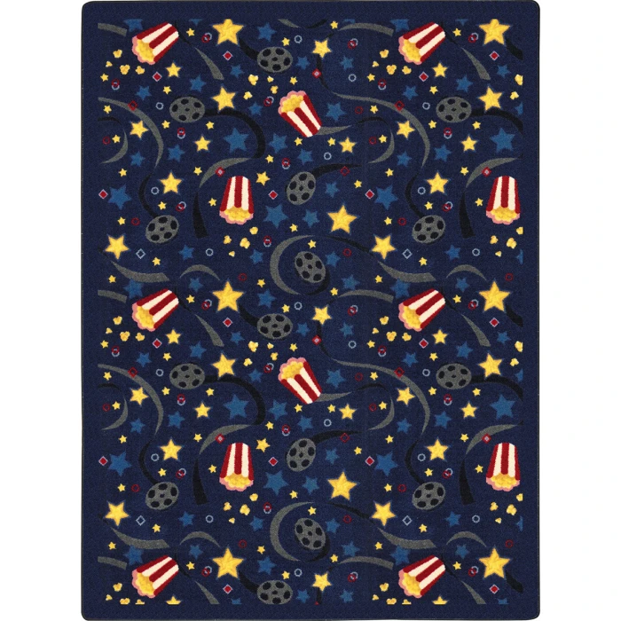 Joy Carpets Any Day Matinee Navy Feature Film 3ft. 10in. x 5ft. 4in. Rect. Rug