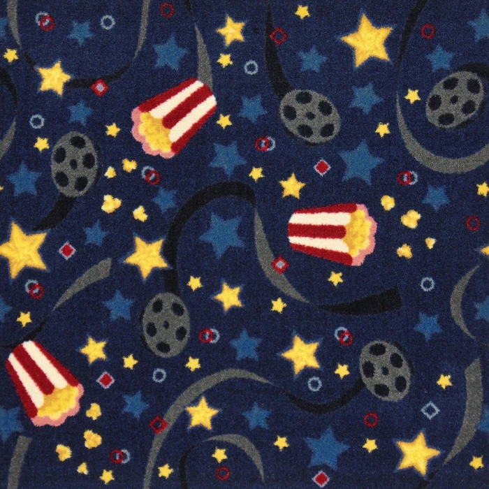 Joy Carpets Any Day Matinee Navy Feature Film 3ft. 10in. x 5ft. 4in. Rect. Rug