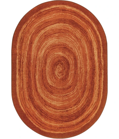 Joy Carpets Kid Essentials Orange Feeling Fun 5ft.4in. x 7ft.8in. Oval Rug