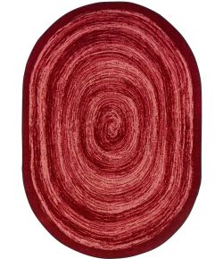 Joy Carpets Kid Essentials Red Feeling Fun 10ft.9in. x 13ft.2in. Oval Rug