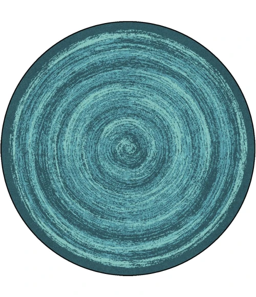 Joy Carpets Kid Essentials Teal Feeling Fun 5ft.4in. Round Rug