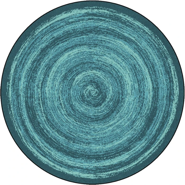 Joy Carpets Kid Essentials Teal Feeling Fun 5ft.4in. Round Rug