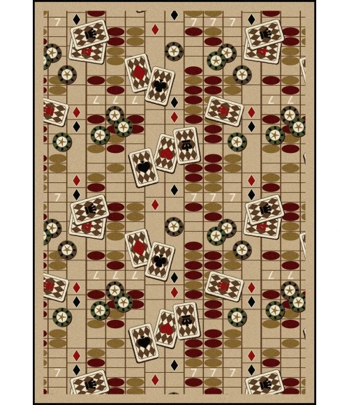 Joy Carpets Games People Play Beige Feeling Lucky 7ft.8in. x 10ft.9in. Rect. Rug