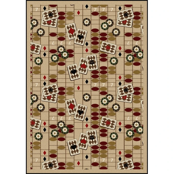 Joy Carpets Games People Play Beige Feeling Lucky 5ft.4in. x 7ft.8in. Rect. Rug