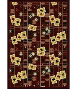 Joy Carpets Games People Play Burgundy Feeling Lucky 5ft.4in. x 7ft.8in. Rect. Rug