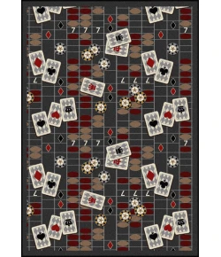 Joy Carpets Games People Play Charcoal Feeling Lucky 5ft.4in. x 7ft.8in. Rect. Rug