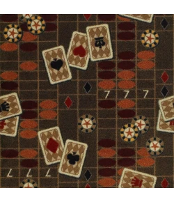 Joy Carpets Games People Play Chocolate Feeling Lucky 5ft.4in. x 7ft.8in. Rect. Rug