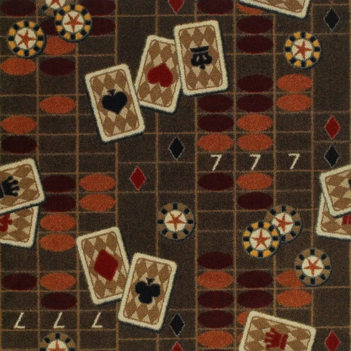 Joy Carpets Games People Play Chocolate Feeling Lucky 5ft.4in. x 7ft.8in. Rect. Rug