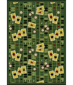 Joy Carpets Games People Play Emerald Feeling Lucky 5ft.4in. x 7ft.8in. Rect. Rug