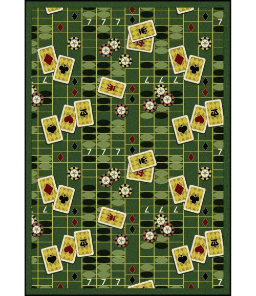 Joy Carpets Games People Play Emerald Feeling Lucky 5ft.4in. x 7ft.8in. Rect. Rug