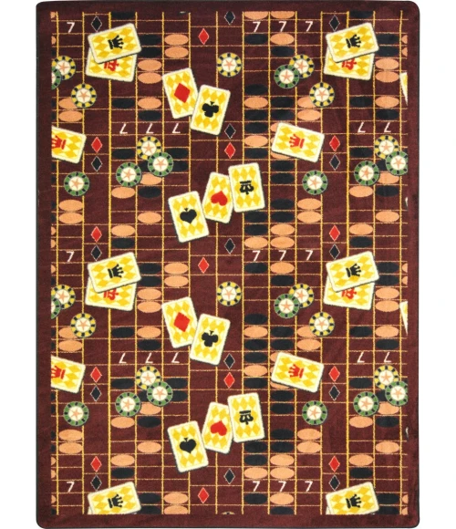 Joy Carpets Games People Play Rust Feeling Lucky 7ft.8in. x 10ft.9in. Rect. Rug