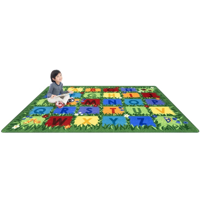 Joy Carpets Kid Essentials Multi Field of Learning 5ft. 4in. x 7ft. 8in. Rect. Rug