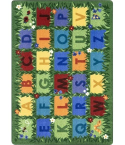 Joy Carpets Kid Essentials Multi Field of Learning 5ft. 4in. x 7ft. 8in. Rect. Rug