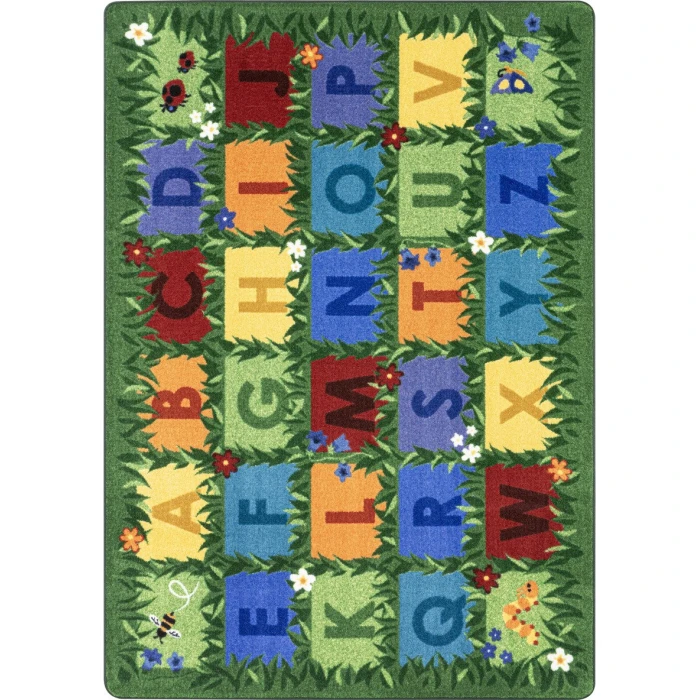 Joy Carpets Kid Essentials Multi Field of Learning 5ft. 4in. x 7ft. 8in. Rect. Rug