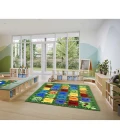 Joy Carpets Kid Essentials Multi Field of Learning 5ft. 4in. x 7ft. 8in. Rect. Rug