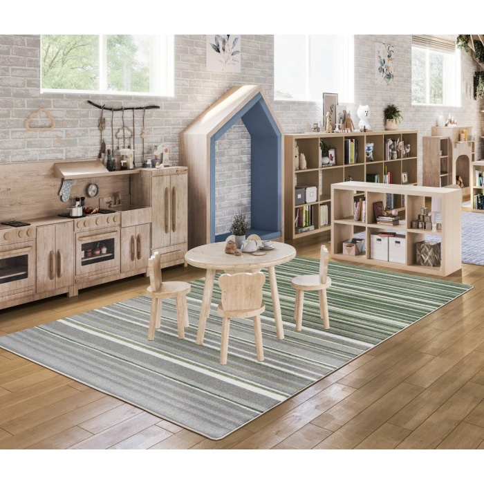 Joy Carpets Kid Essentials Meadow Fine Line 7ft. 8in. x 10ft. 9in. Rect. Rug