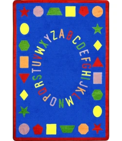 Joy Carpets Kid Essentials Blue First Lessons 5ft.4in. x 7ft.8in. Rect. Rug