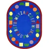 Joy Carpets Kid Essentials Blue First Lessons 10ft.9in. x 13ft.2in. Oval Rug