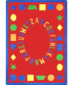 Joy Carpets Kid Essentials Red First Lessons 5ft.4in. x 7ft.8in. Rect. Rug