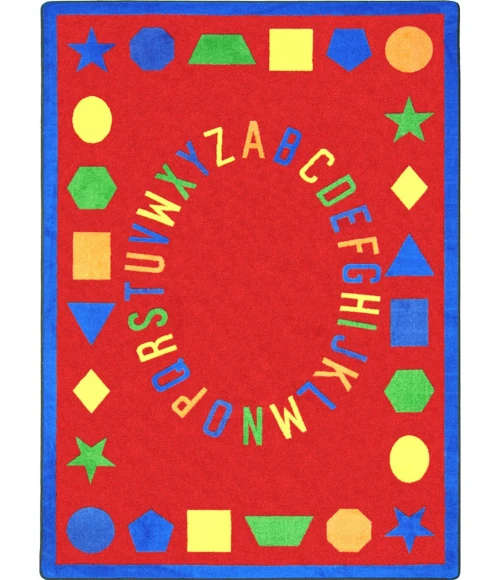 Joy Carpets Kid Essentials Red First Lessons 5ft.4in. x 7ft.8in. Rect. Rug
