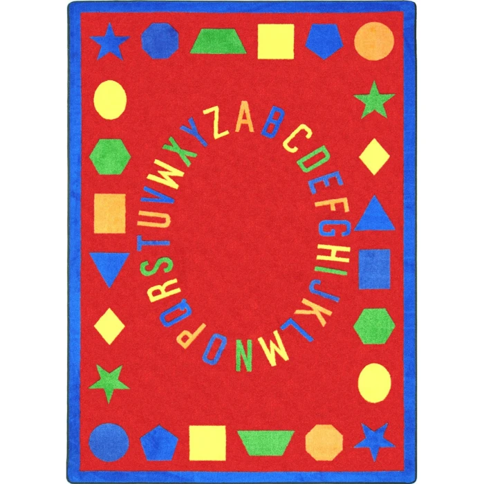 Joy Carpets Kid Essentials Red First Lessons 5ft.4in. x 7ft.8in. Rect. Rug