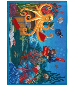 Joy Carpets Kid Essentials Multi Fish Tales 5ft.4in. x 7ft.8in. Rect. Rug