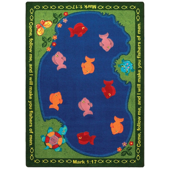 Joy Carpets Kid Essentials Multi Fishers of Men 3ft.10in. x 5ft.4in. Rect. Rug