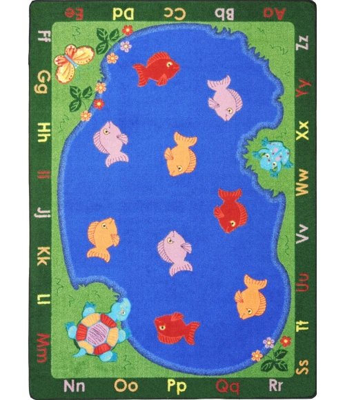 Joy Carpets Kid Essentials Multi Fishin' Fun 10ft.9in. x 13ft.2in. Oval Rug
