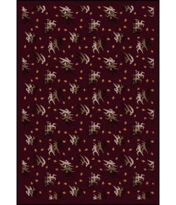 Joy Carpets Games People Play Burgundy Fitness Zone 7ft.8in. x 10ft.9in. Rect. Rug