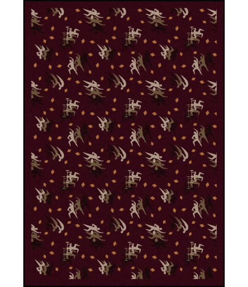 Joy Carpets Games People Play Burgundy Fitness Zone 5ft.4in. x 7ft.8in. Rect. Rug