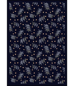Joy Carpets Games People Play Navy Fitness Zone 7ft.8in. x 10ft.9in. Rect. Rug