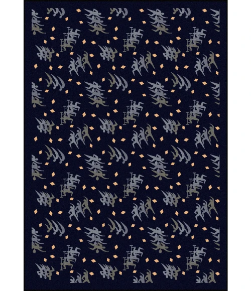 Joy Carpets Games People Play Navy Fitness Zone 7ft.8in. x 10ft.9in. Rect. Rug