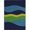 Joy Carpets Kid Essentials Navy Flow 5ft.4in. x 7ft.8in. Rect. Rug