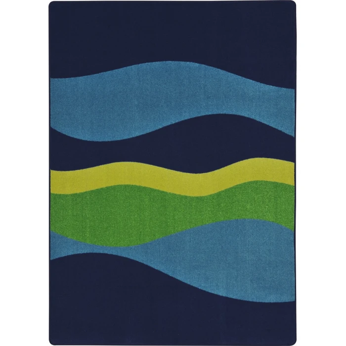 Joy Carpets Kid Essentials Navy Flow 7ft.8in. x 10ft.9in. Rect. Rug