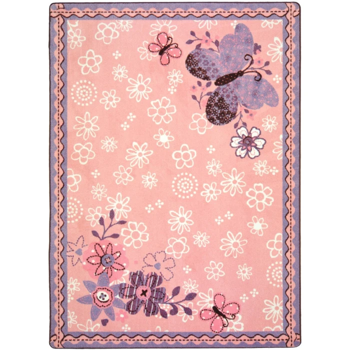 Joy Carpets Kid Essentials Multi Flower Fields 5ft.4in. x 7ft.8in. Rect. Rug
