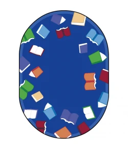 Joy Carpets Kid Essentials Multi Fly Away with Reading 7ft.8in. x 10ft.9in. Oval Rug