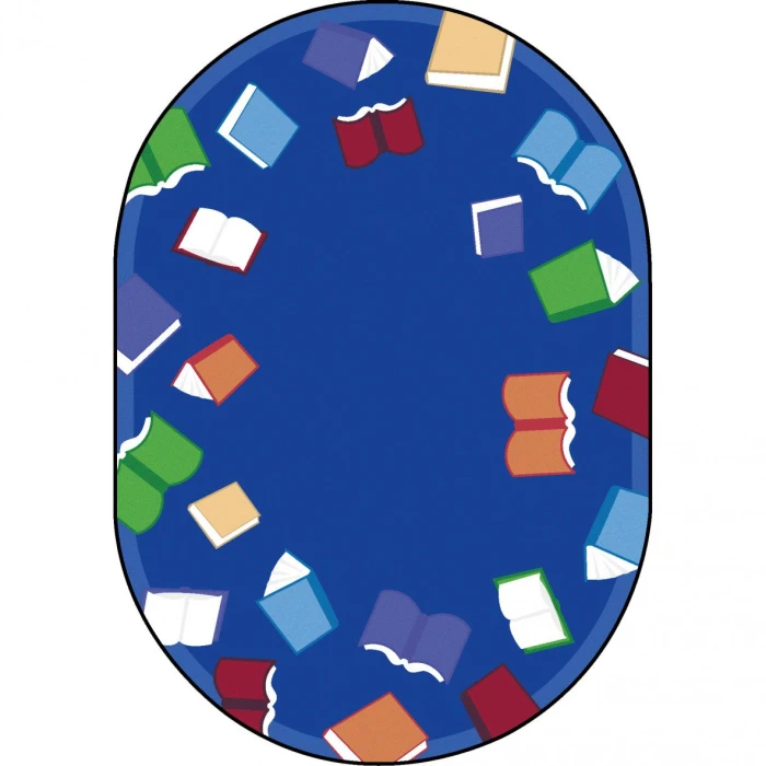 Joy Carpets Kid Essentials Multi Fly Away with Reading 10ft.9in. x 13ft.2in. Oval Rug