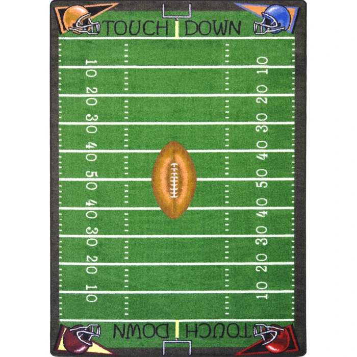 Joy Carpets Games People Play Multi Football Fun 5ft.4in. x 7ft.8in. Rect. Rug