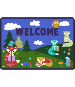 Joy Carpets Kid Essentials Multi Foxy Readers 2ft.8in. x 3ft.10in. Rect. Rug