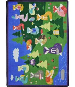 Joy Carpets Kid Essentials Multi Foxy Readers 5ft.4in. x 7ft.8in. Rect. Rug