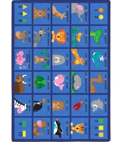 Joy Carpets Kid Essentials French Friendly Phonics Animals 5ft. 4in. x 7ft. 8in. Rect. Rug