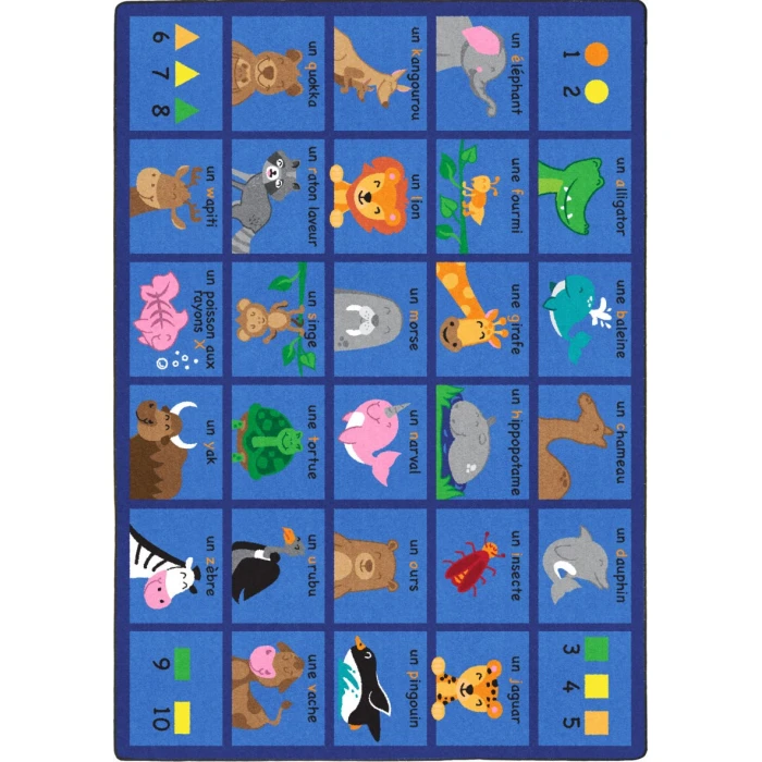 Joy Carpets Kid Essentials French Friendly Phonics Animals 10ft. 9in. x 13ft. 2in. Rect. Rug