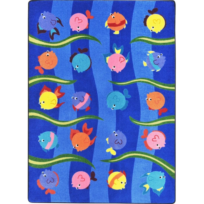 Joy Carpets Kid Essentials Multi Friendly Fish 5ft.4in. x 7ft.8in. Rect. Rug