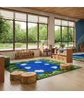 Joy Carpets Kid Essentials Multi Friendly Forest 5ft. 4in. x 7ft. 8in. Rect. Rug